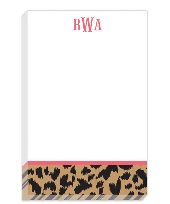 Preppy Leopard Personalized Notepad