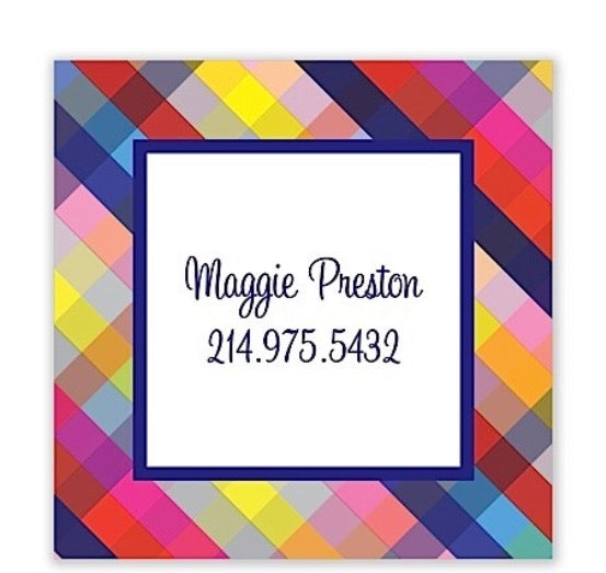 Colorful Gingham Gift Sticker