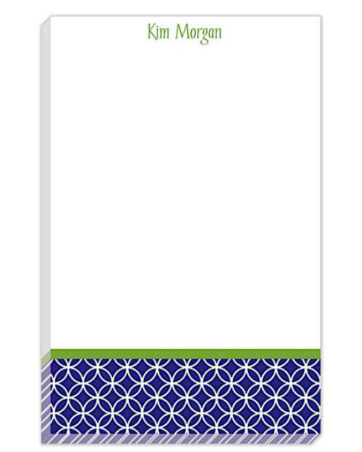 Navy Clover Personalized Notepad