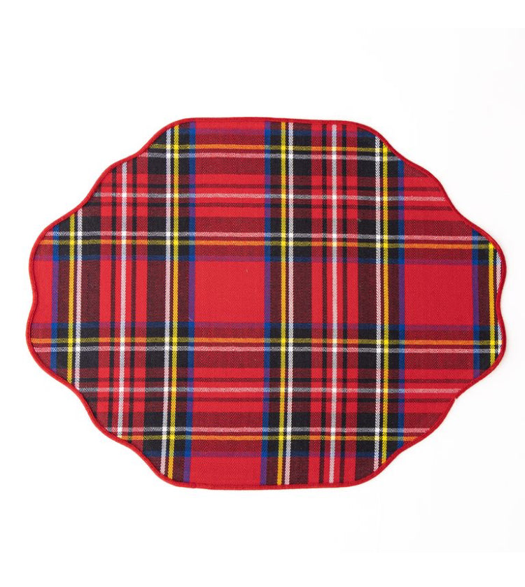 Christmas Stewart Plaid/Nutcracker Toile Reversible placemats