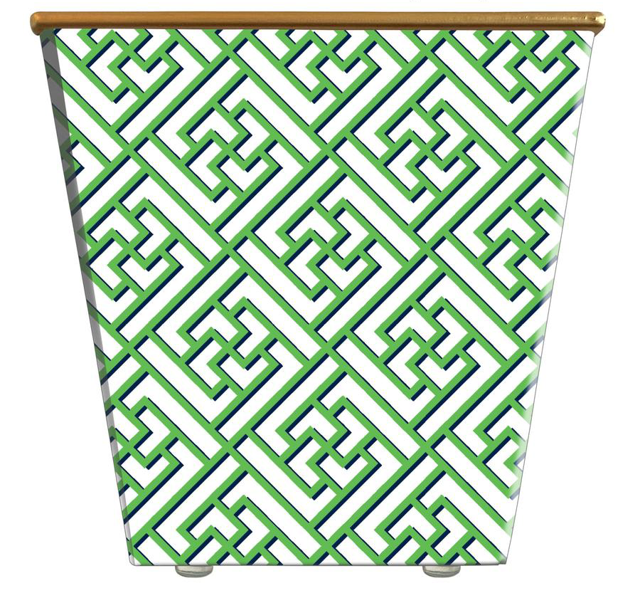 Chinese Trellis - Green, Navy &/ White