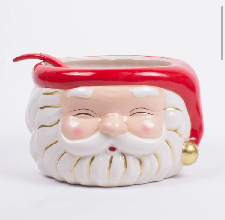 Red Santa Punch Bowl and Ladle
