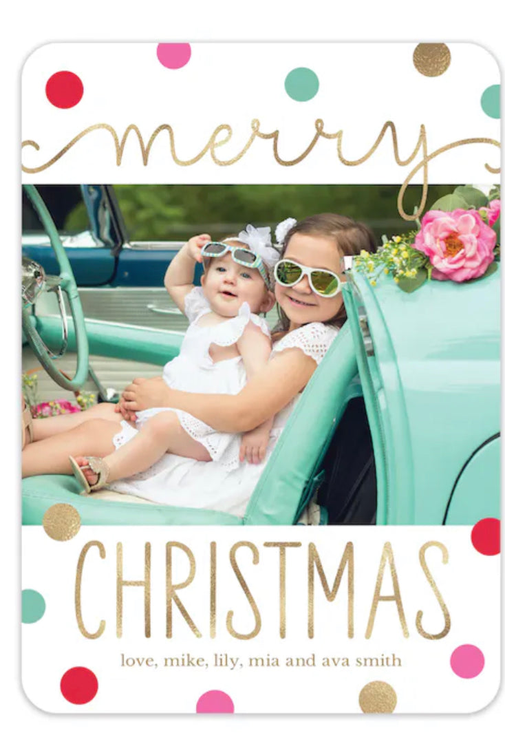 Colorful Christmas Holiday Photo Card