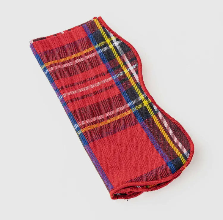 Scalloped Red Stewart Plaid Napkins