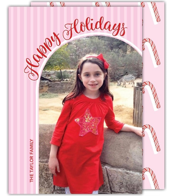 Candy Cane Arch Holiday Photo Card