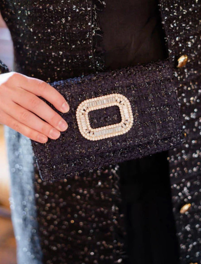 Coco Black Rhinestone Buckle