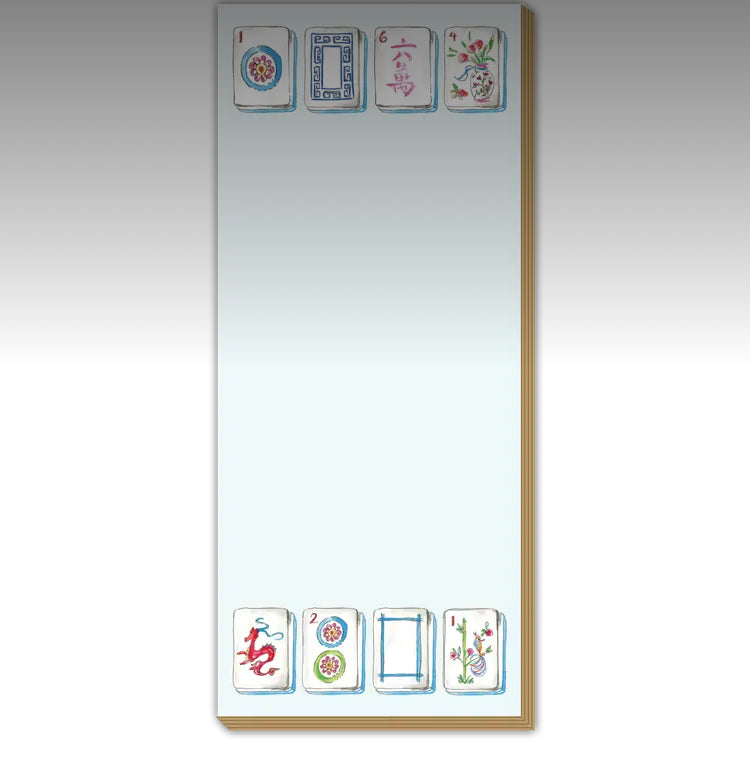 Painted Mahjong Tiles Skinny Notepad