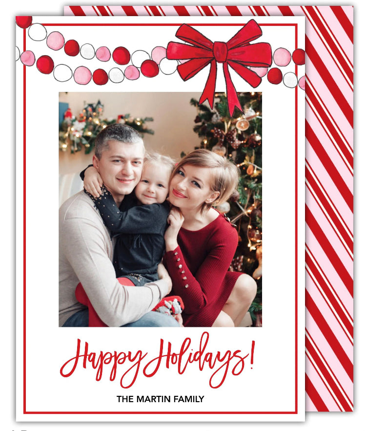 Big Red Bow Holiday Photo Card