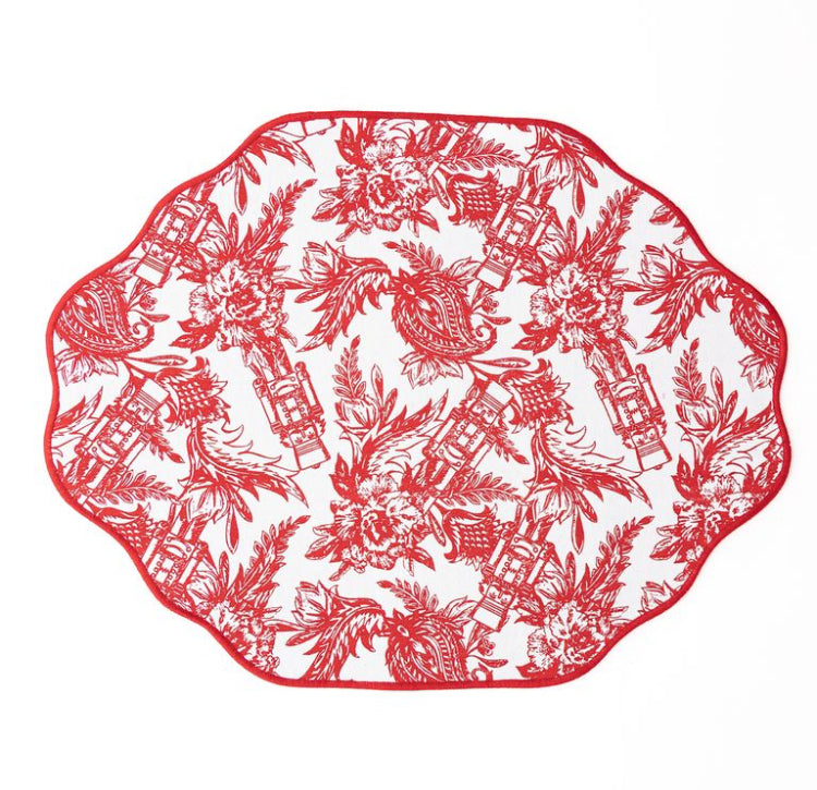 Christmas Stewart Plaid/Nutcracker Toile Reversible placemats