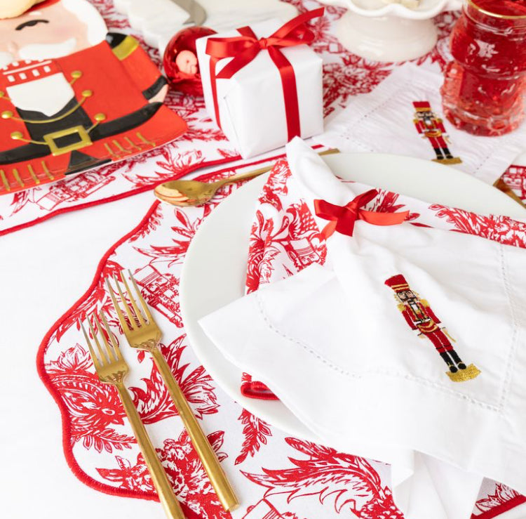 Christmas Stewart Plaid/Nutcracker Toile Reversible placemats