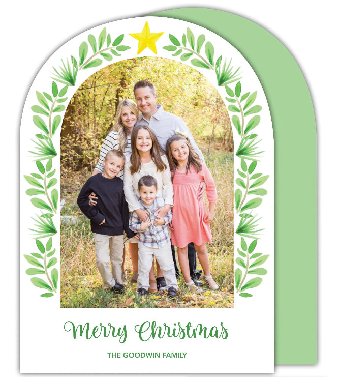 Greenery Arch Holiday Photo Card