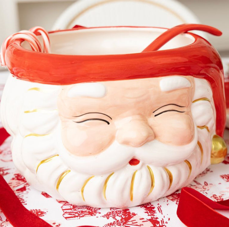 Red Santa Punch Bowl and Ladle