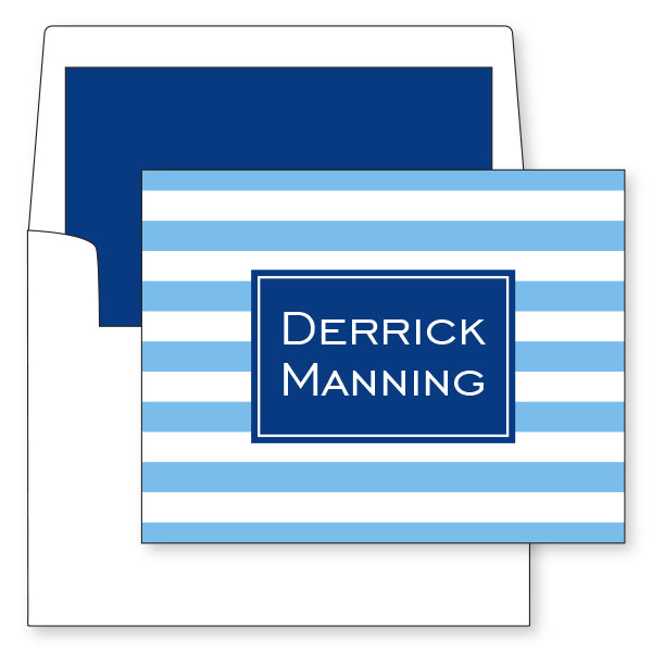 Candy Stripe Personalized Folded Card - more colors