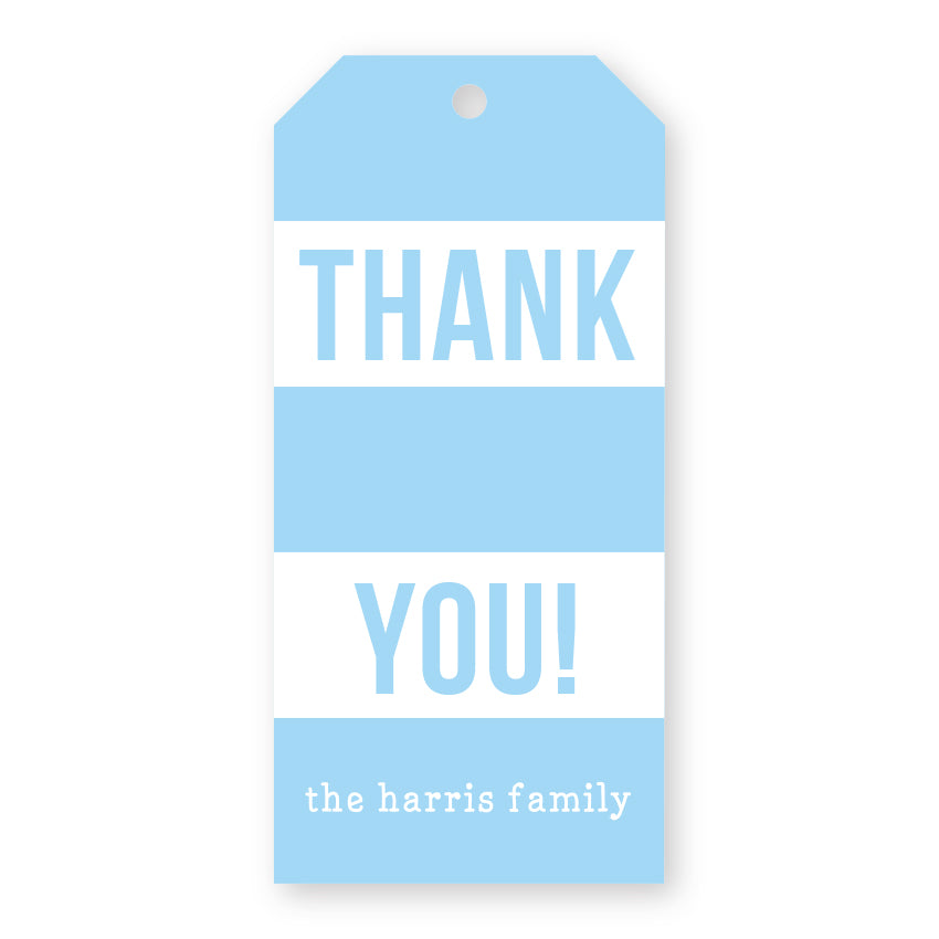Blue Stripes Personalized Gift Tag