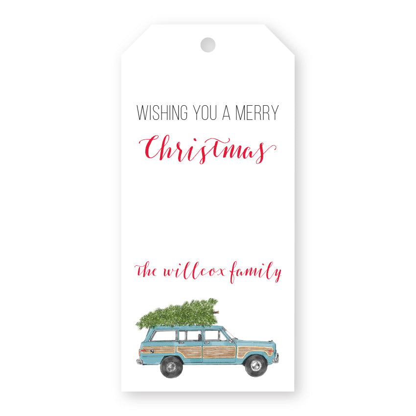 Christmas Jeep Personalized Gift Tag
