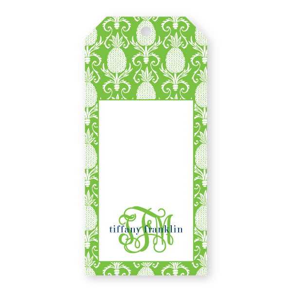 Green Pineapple Personalized Gift Tag