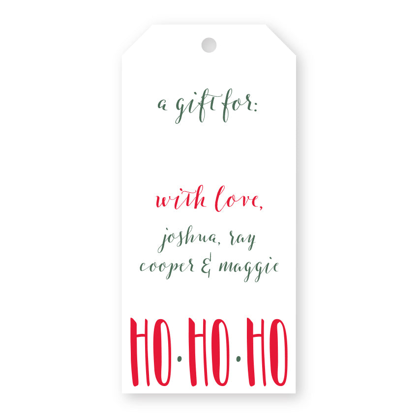 Holiday Ho Ho Ho Personalized Gift Tag