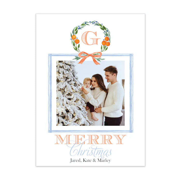 Citrus Berry Crest Holiday Photo Card