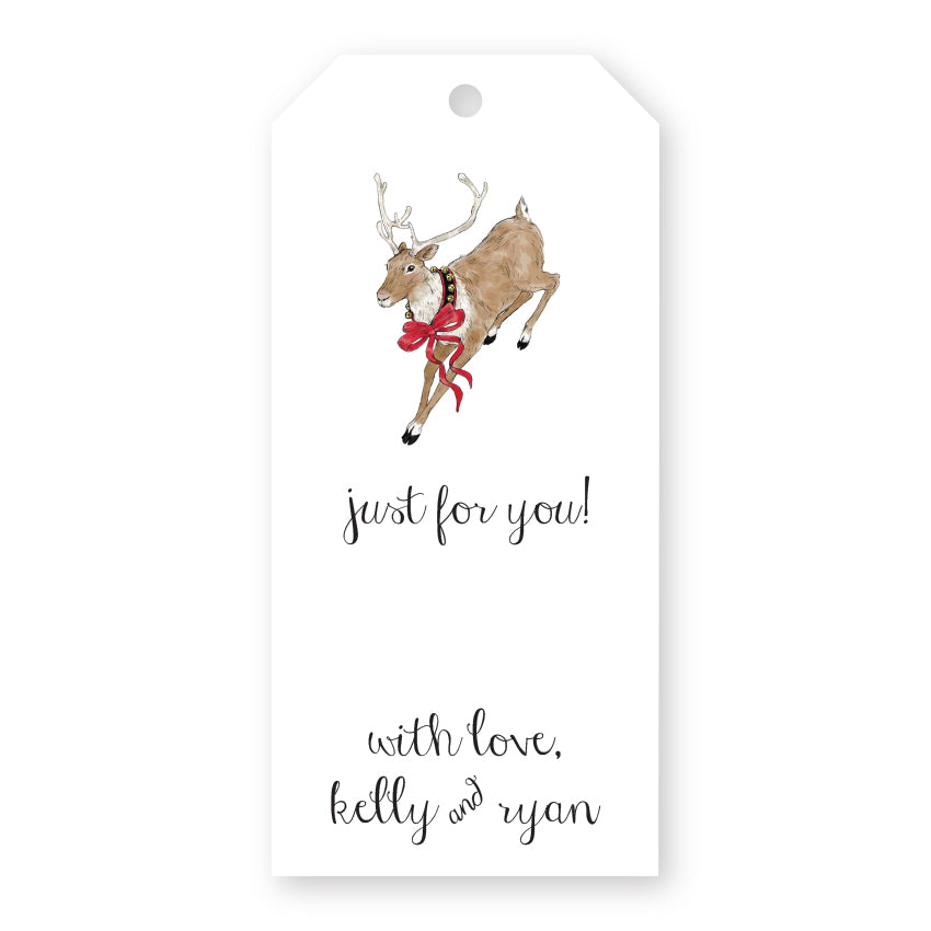 Christmas Reindeer Personalized Gift Tag