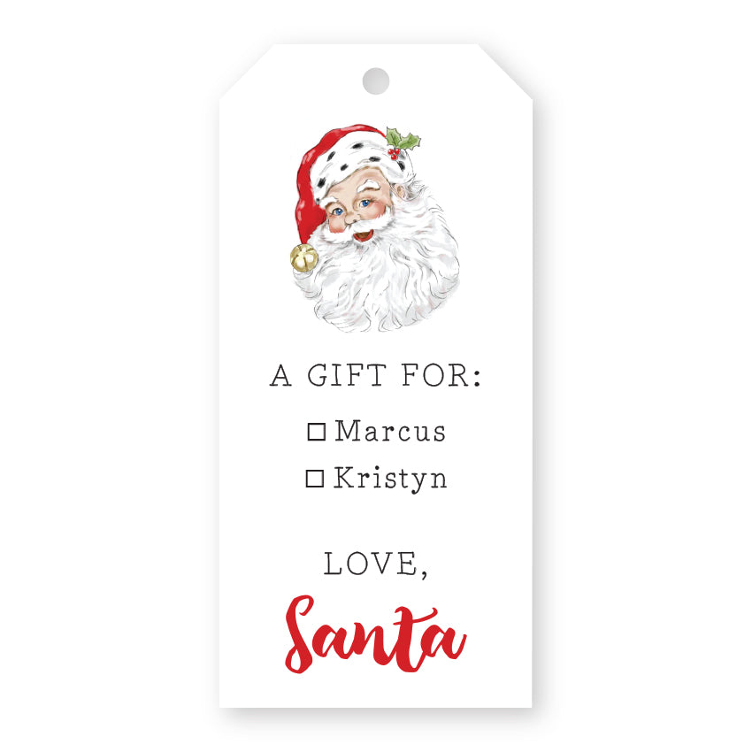 Christmas Santa Personalized Gift Tag
