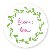 Pink Wreath Gift Sticker