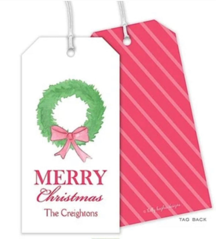 Fir Wreath Personalized Gift Tag