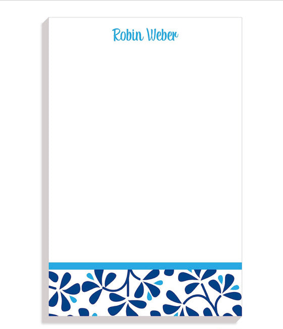 Blue China Personalized Notepad