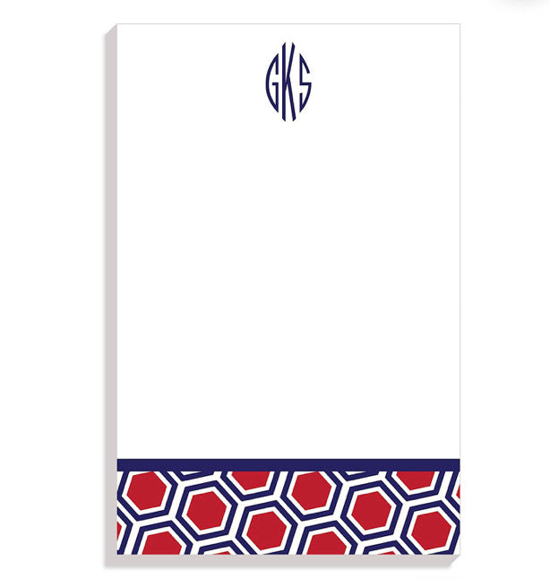 Red Honeycomb Personalized Notepad