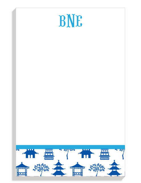 Blue Pagoda Personalized Notepad