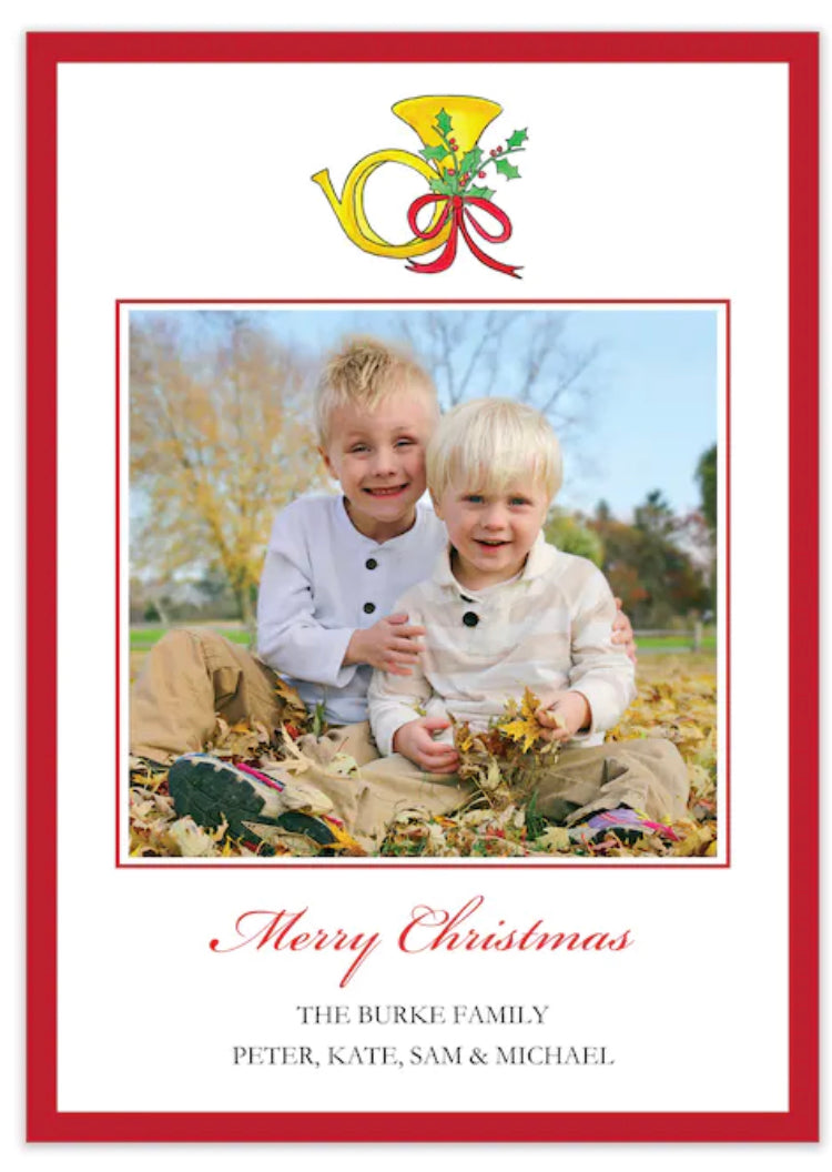 French Horn Holiday Photo Card