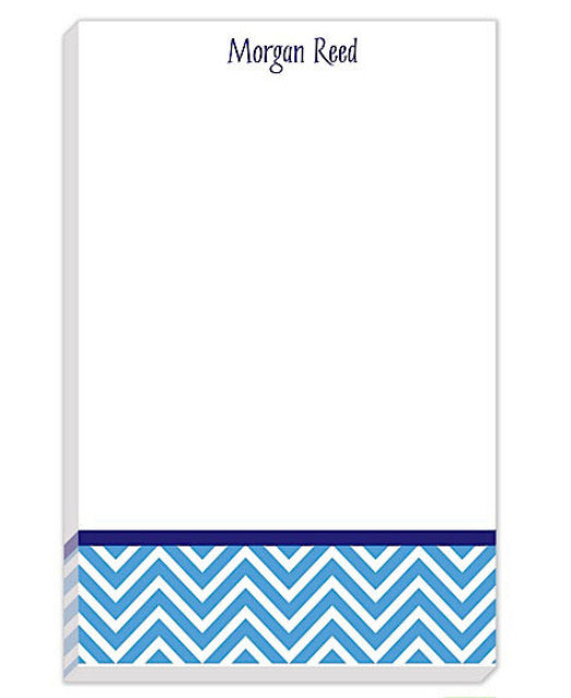 Blue Chevron Personalized Notepad