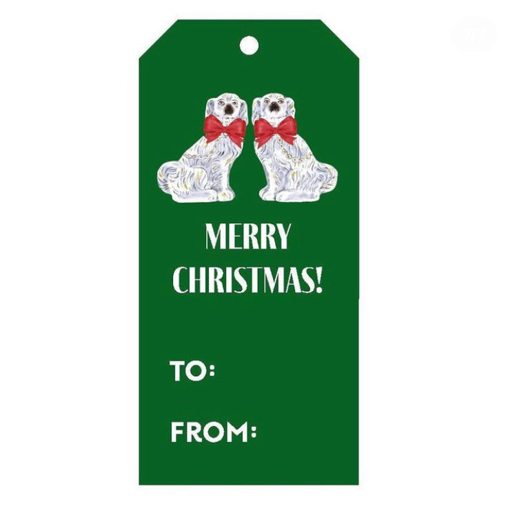 Staffordshire Pups Christmas Gift Tag