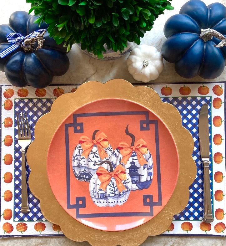 Luxury Chinoiserie Pumpkins ThermoSāf® Serving Plate