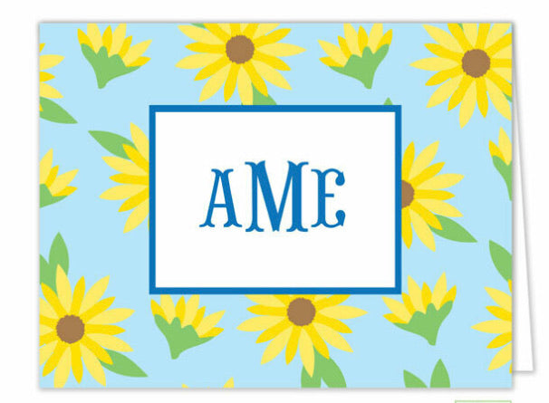 Sunflowers Personalized Folded Notecards