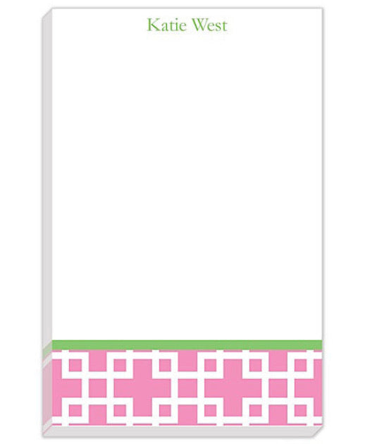 Squared Pink Personalized Notepad