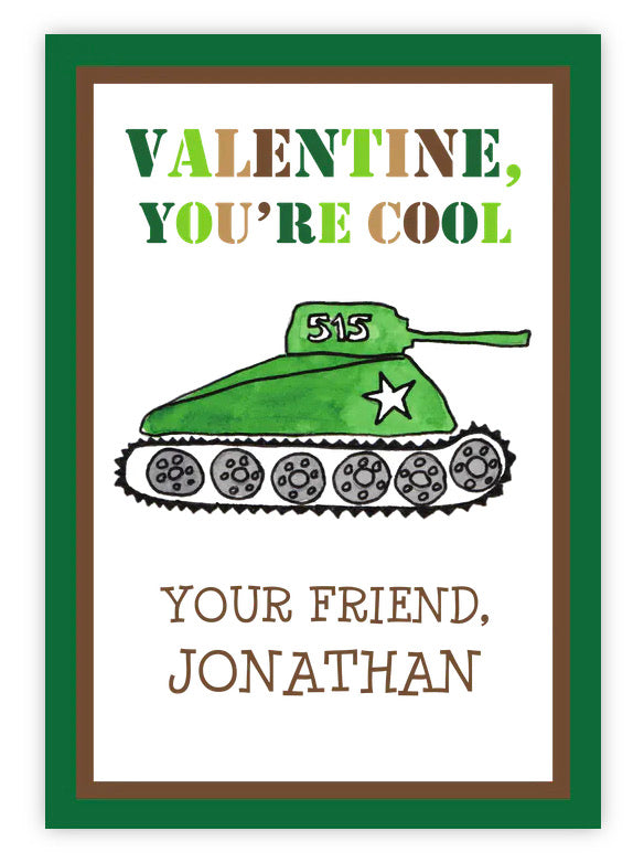 Tank Valentine - Valentines for Kids