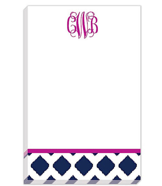 Navy Ikat Personalized Notepad