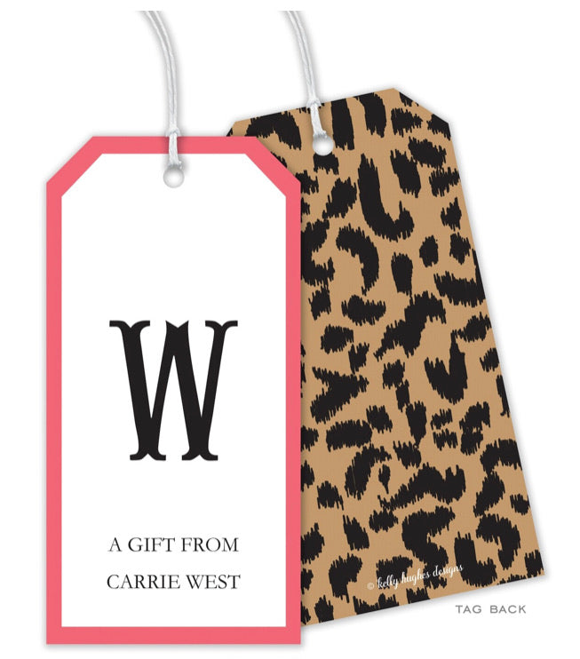 Leopard Monogram Personalized Gift Tag