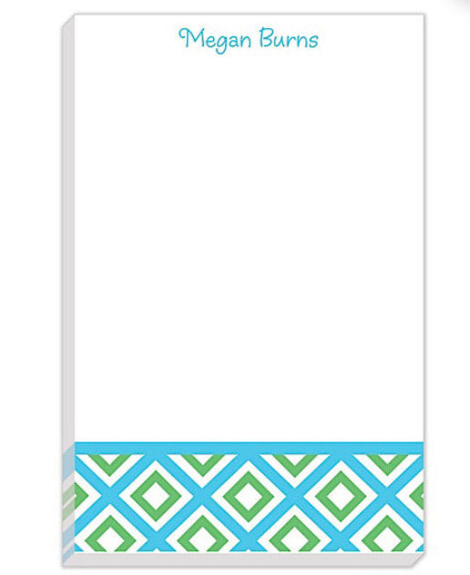 Blue Geo Personalized Notepad