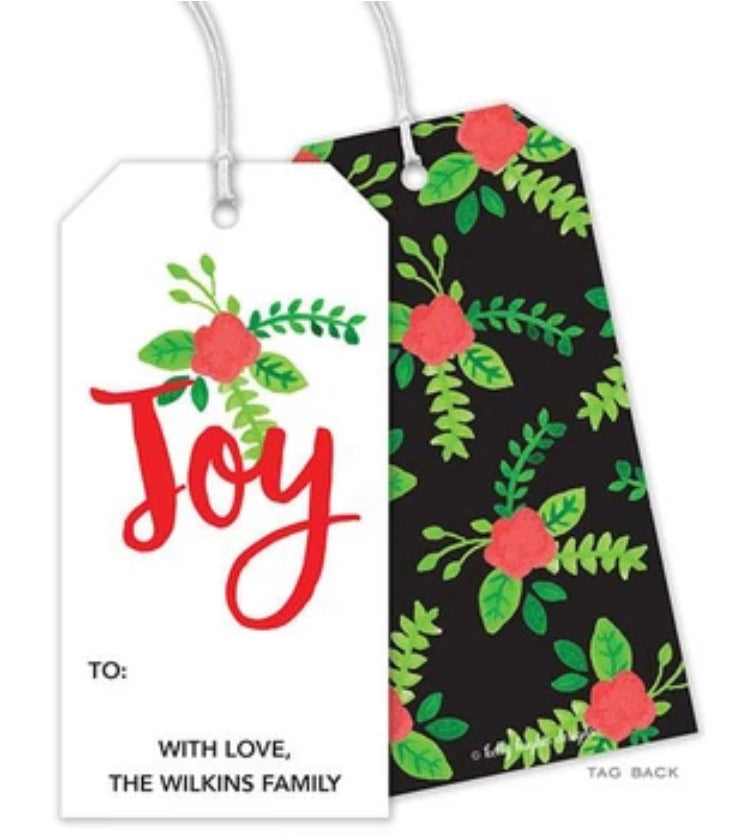 Holiday Flora Personalized Gift Tag