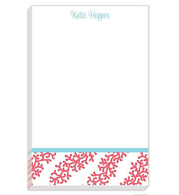 Striped Coral Personalized Notepad