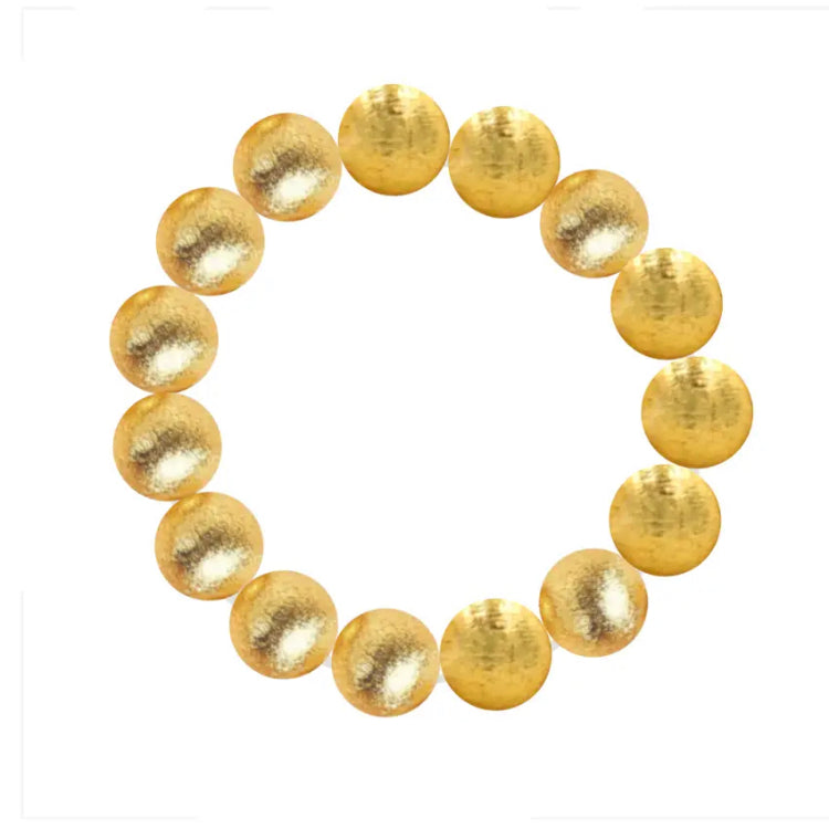 Large Brushed Gold Balls Bracelet