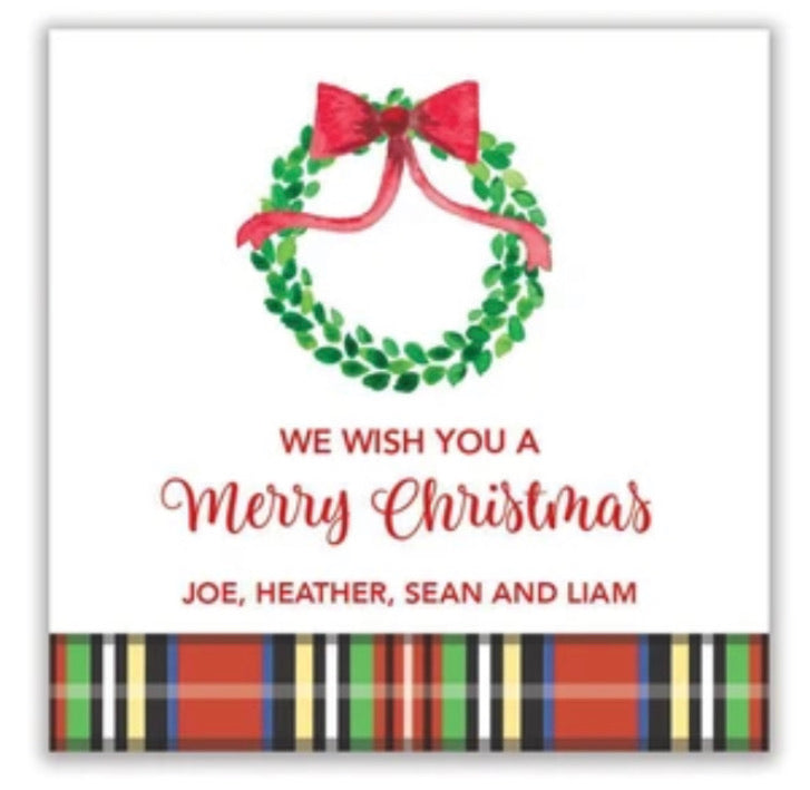 Best Holiday Plaid gift sticker