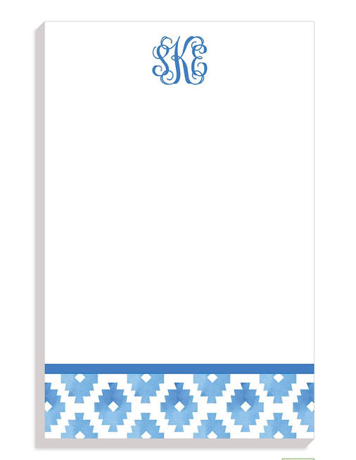 Blue Aztec Personalized Notepad