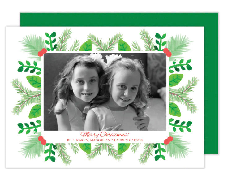 Christmas Greens Holiday Photo Card