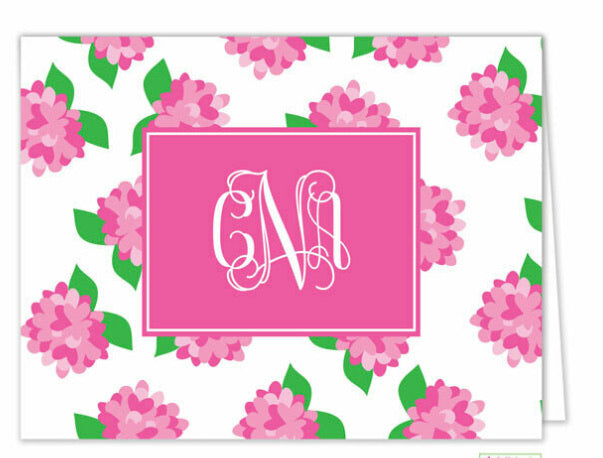 Nantucket Pink Personalized Folded Notecards