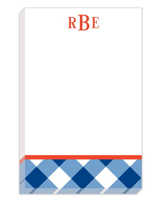 Blue Check Personalized Notepad