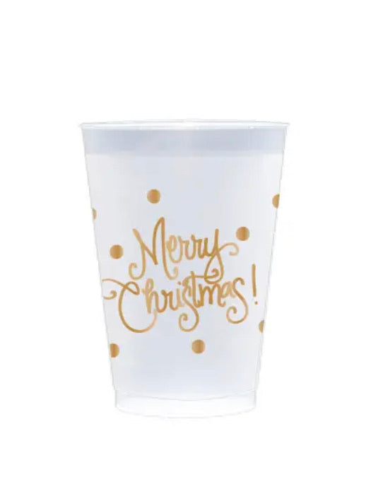 Frost Flex Cups -Merry Christmas with Gold Polka DotsGold Tumblers