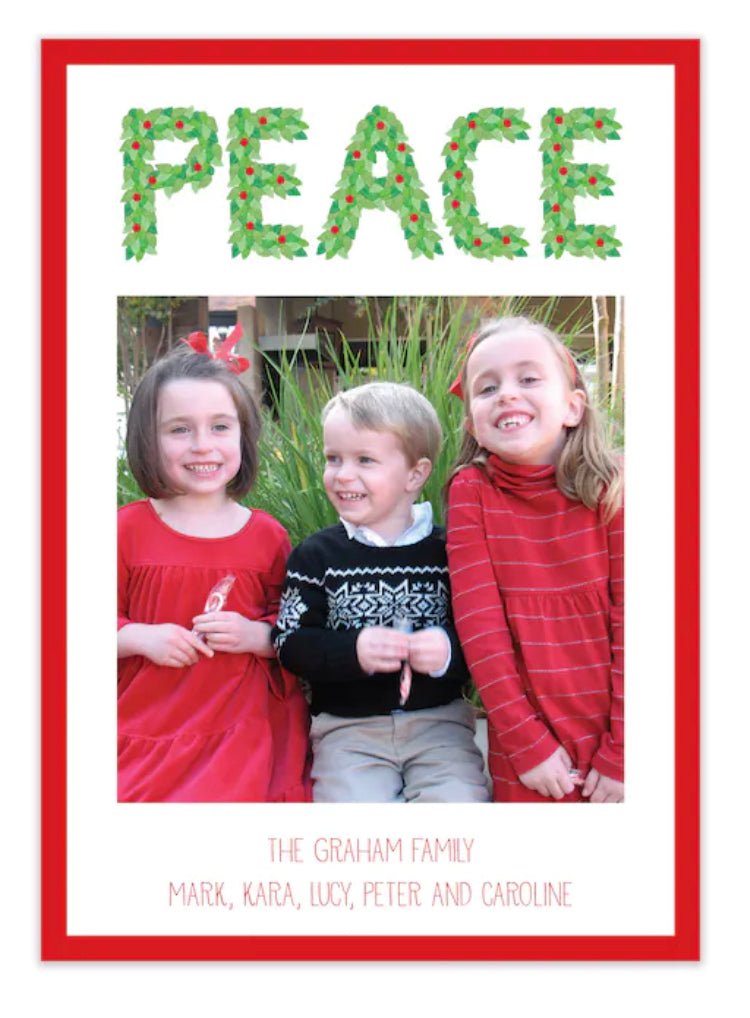 Boxwood Peace Holiday Photo Card