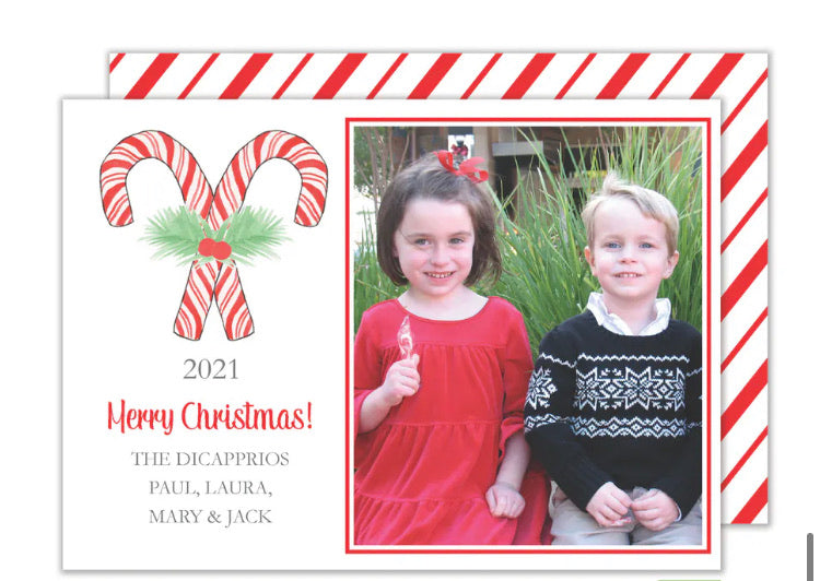 Candy Cane Holiday Photo Card